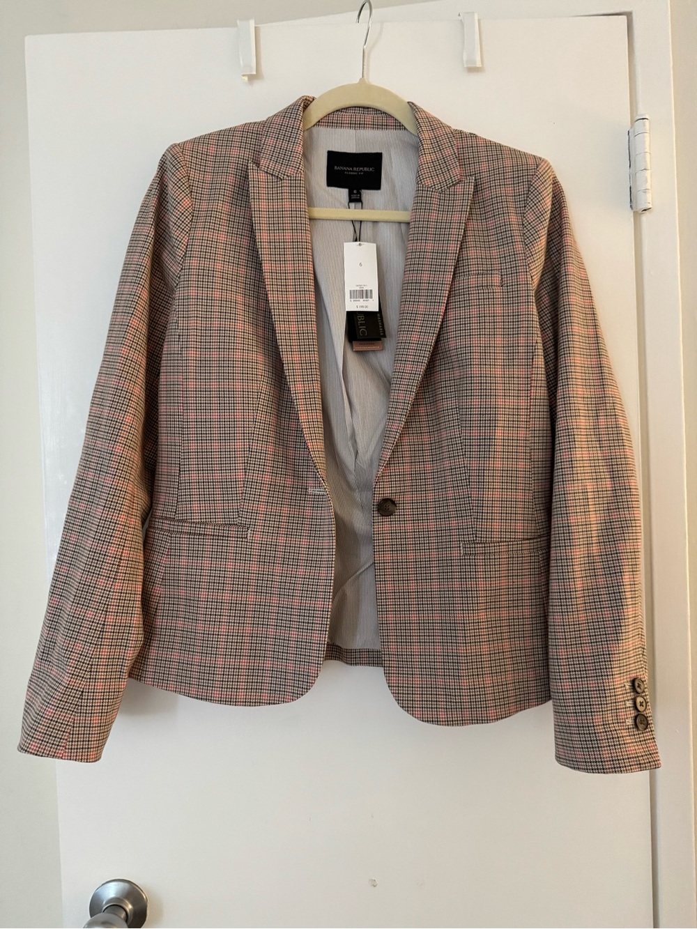 Banana Republic Plaid One-Button Blazer size 6